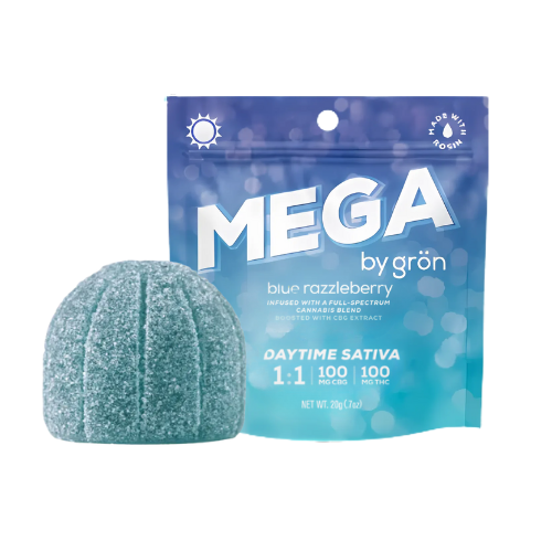 Mega Blue Razzleberry 1:1 CBG Blend Gron