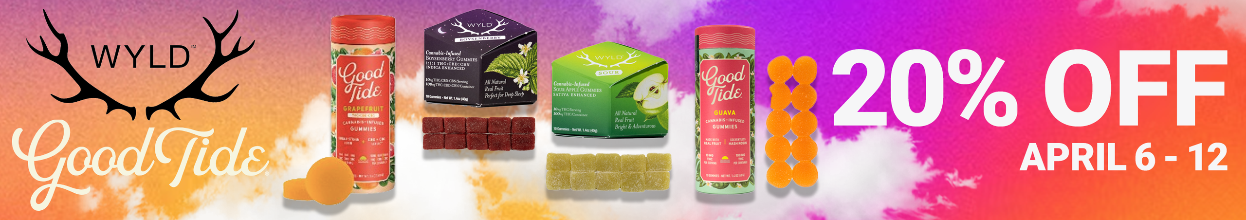 Cannabis Promo, Cannabis Sales, Cannabis Discounts, Cannabis on Sale, Wyld Weekly 20%