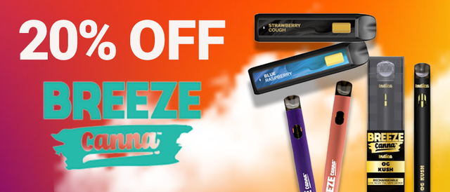 Cannabis Promo, Cannabis Sales, Cannabis Discounts, Cannabis on Sale, Breeze Weekly 20%