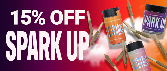 Cannabis Promo, Cannabis Sales, Cannabis Discounts, Cannabis on Sale, Spark Up Weekly 15%