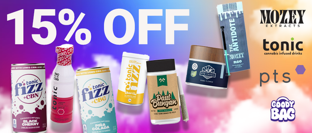 Cannabis Promo, Cannabis Sales, Cannabis Discounts, Cannabis on Sale, PTS Weekly 15%