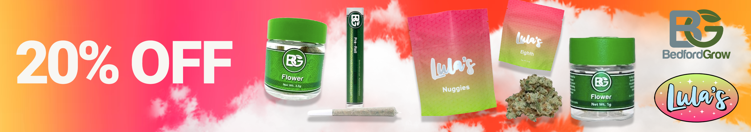 Cannabis Promo, Cannabis Sales, Cannabis Discounts, Cannabis on Sale, Bedford Weekly 20%
