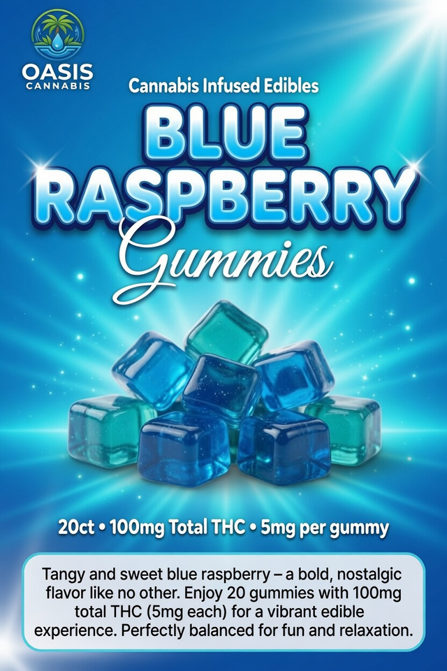 Blue Raspberry Gummies Oasis Cannabis
