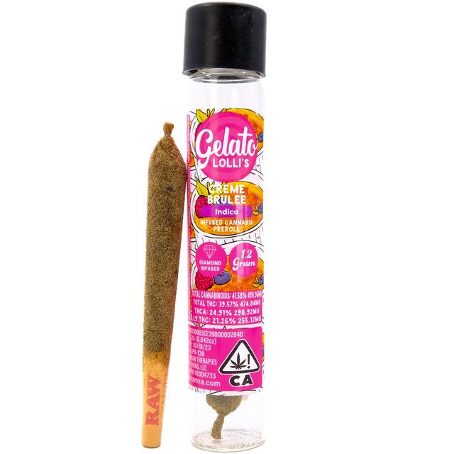 Creme Brulee Lolli's Diamond Infused Pre-Roll Gelato