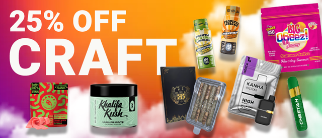 Cannabis Promo, Cannabis Sales, Cannabis Discounts, Cannabis on Sale, Craft Week 25%