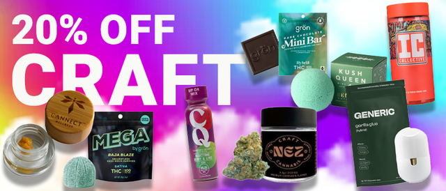 Cannabis Promo, Cannabis Sales, Cannabis Discounts, Cannabis on Sale, Craft Week 20%