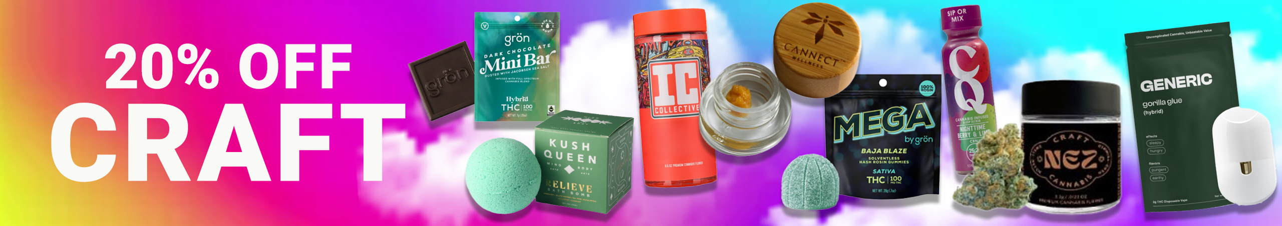 Cannabis Promo, Cannabis Sales, Cannabis Discounts, Cannabis on Sale, Craft Week 20%