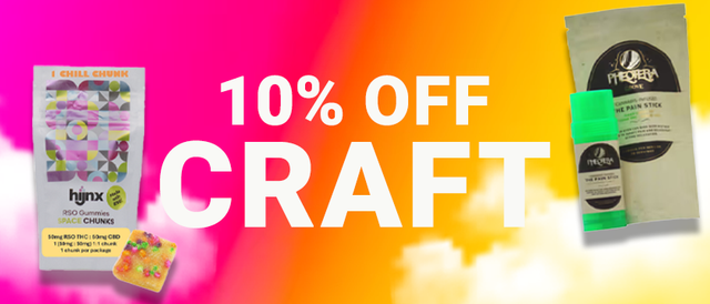 Cannabis Promo, Cannabis Sales, Cannabis Discounts, Cannabis on Sale, Craft Week 10%