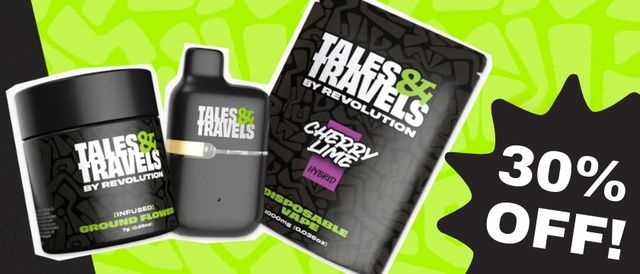 Cannabis Promo, Cannabis Sales, Cannabis Discounts, Cannabis on Sale, 30% Off Revolution Brands