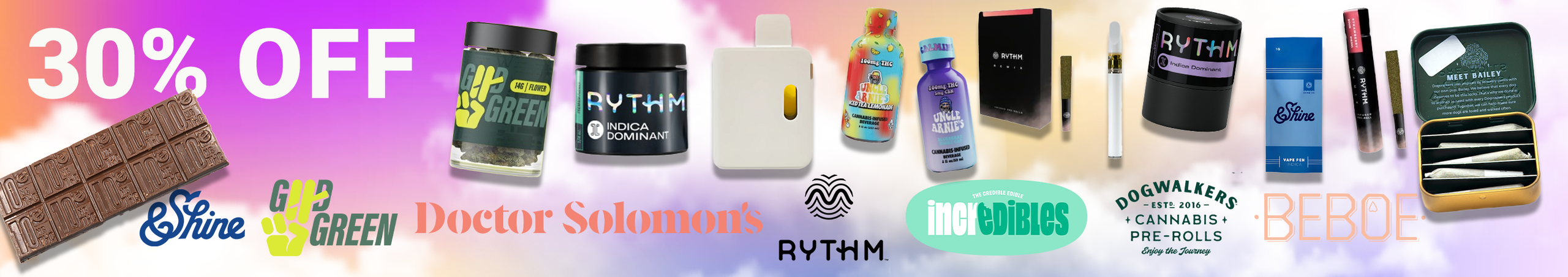 Cannabis Promo, Cannabis Sales, Cannabis Discounts, Cannabis on Sale, GTI Weekly 30%