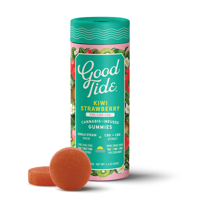 Kiwi Strawberry (1:1:1 THC:CBD:CBG) 100mg Good Tide