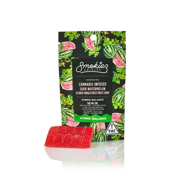 Sour Watermelon 100mg Single Scored Smokiez Edibles
