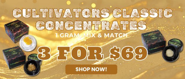 Cannabis Promo, Cannabis Sales, Cannabis Offers, Cannabis on Sale, CULTIVATORS CLASSIC CONCENTRATE FLIGHT  3 FOR $69