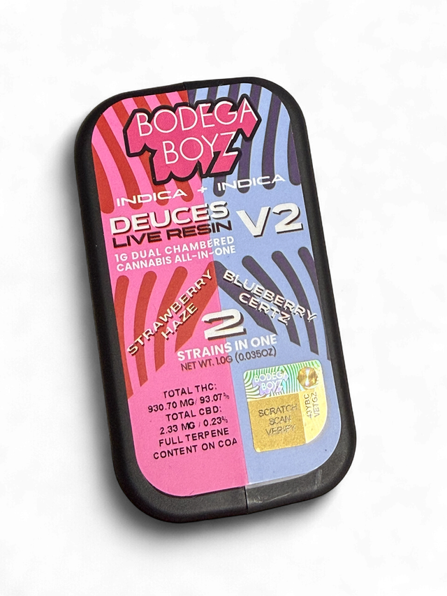 Strawberry Haze x Blueberry Certz 1g Live Resin Dual Chamber AIO Bodega Boyz