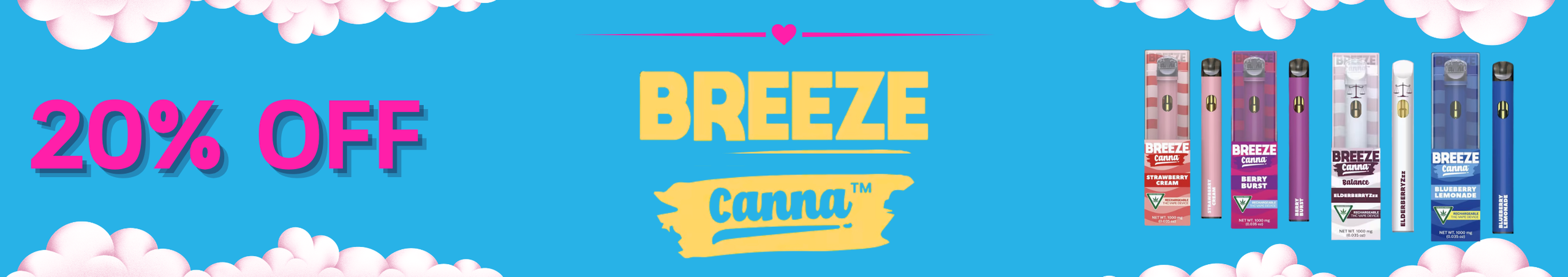 Cannabis Promo, Cannabis Sales, Cannabis Discounts, Cannabis on Sale, 20% Off Breeze Canna Vapes