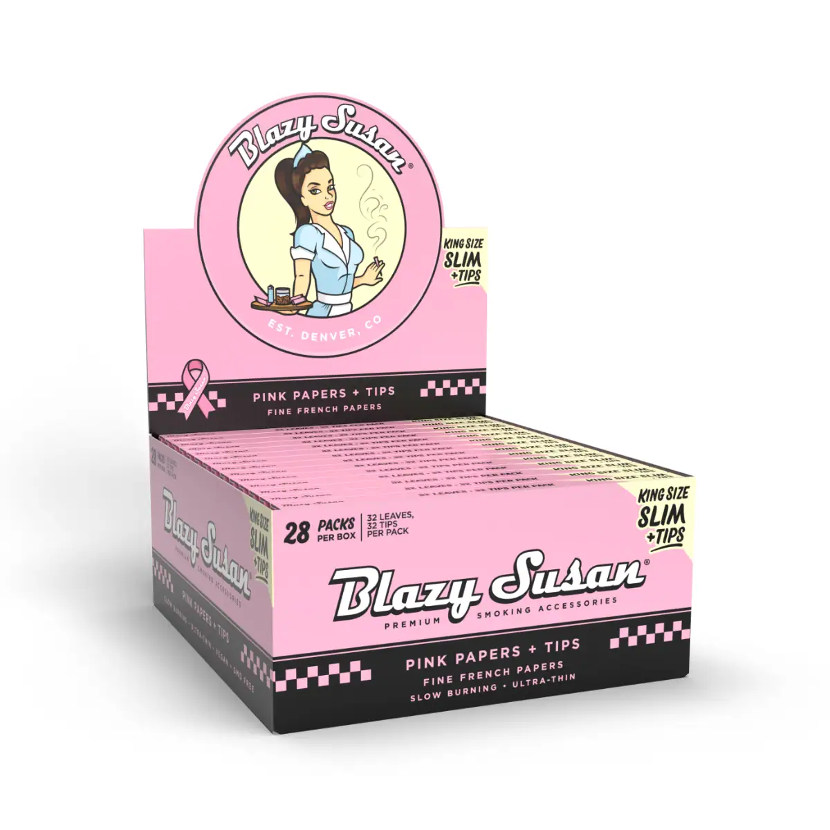 Blazy Susan pink paper w/ tips Blazy Susan
