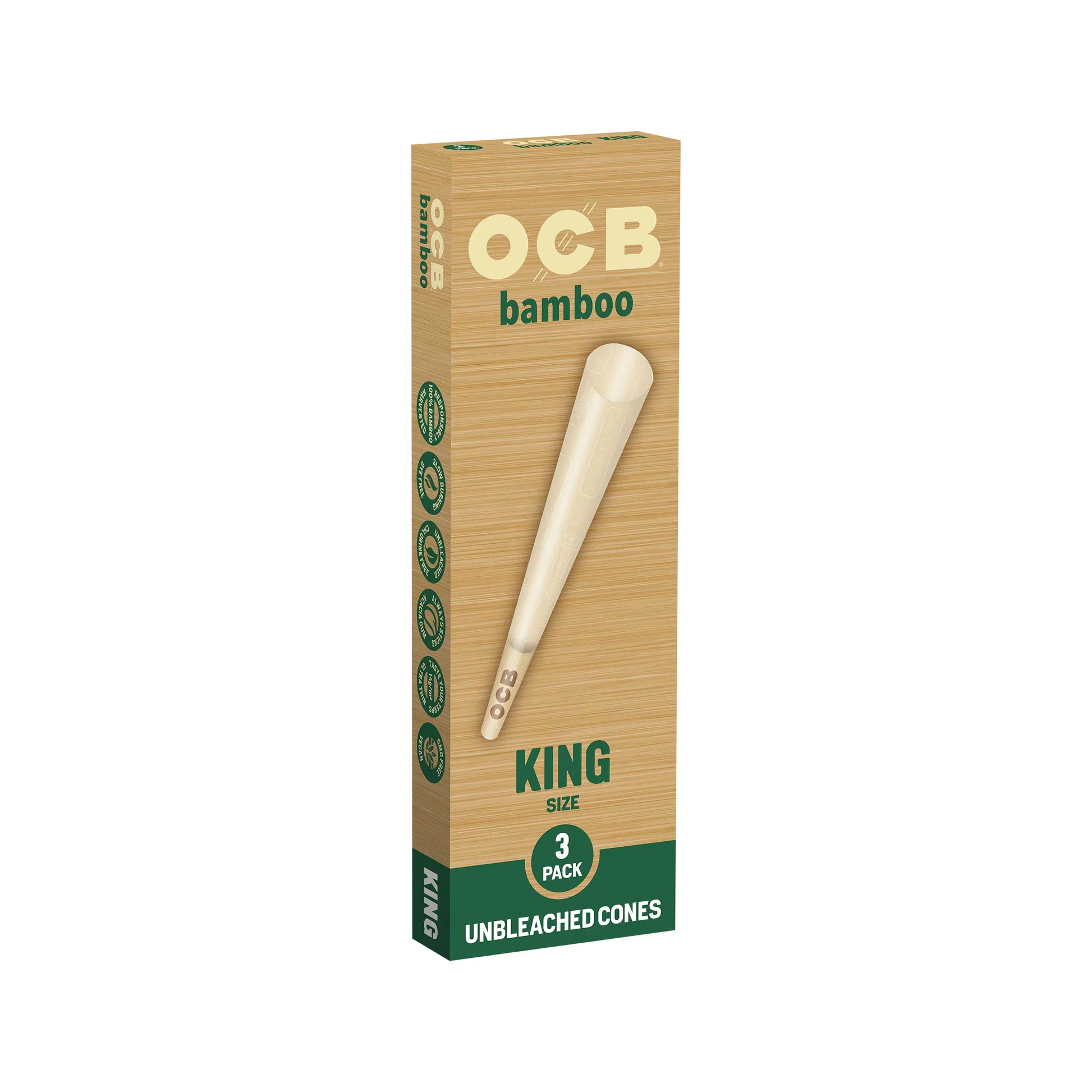 Bamboo - King Unbleached Cone OCB