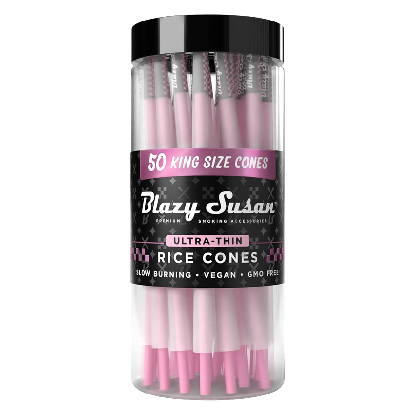 Ultra Thin Rice Paper Cones - King Size - Jar of 50 Blazy Susan