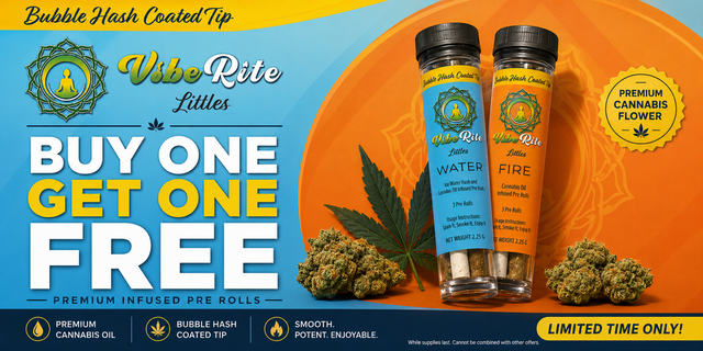 Cannabis Promo, Cannabis Sales, Cannabis Discounts, Cannabis on Sale, Vibe Rite BOGO