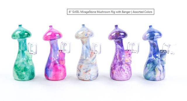 6" Miragestone Mushroom Rig With Banger Sireel
