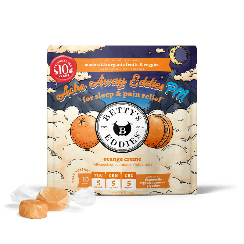 Betty's Eddies Ache Away Orange Creme Taffy 10ct