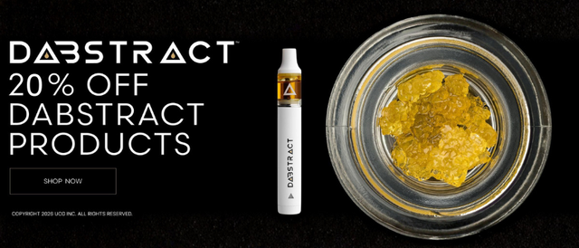 Cannabis Promo, Cannabis Sales, Cannabis Discounts, Cannabis on Sale, 20% Off Dabstract