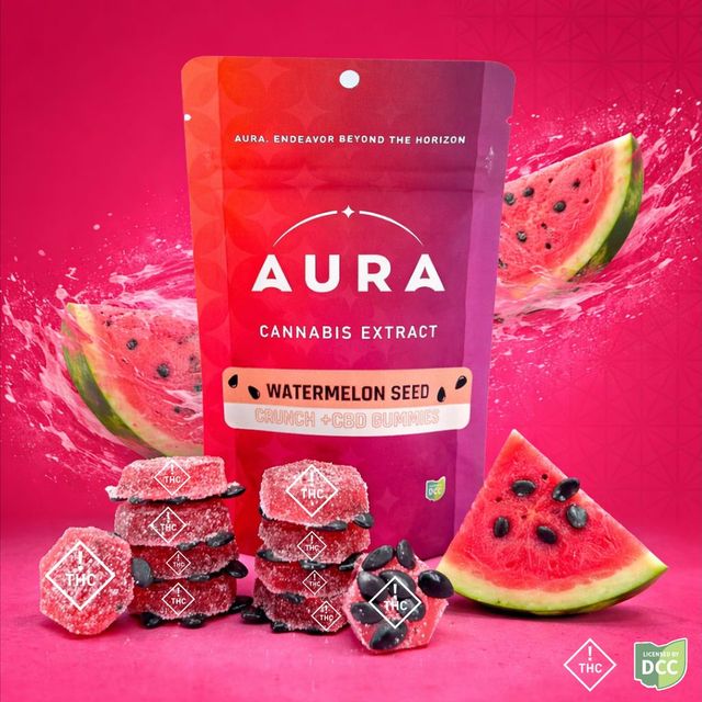 Watermelon Seed Crunch Gummies + CBC  Aura
