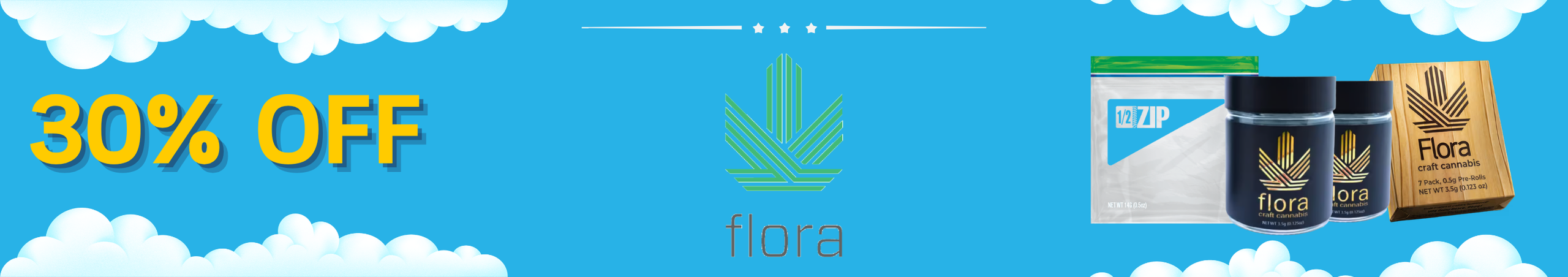 Cannabis Promo, Cannabis Sales, Cannabis Discounts, Cannabis on Sale, 30% Off Flora Arbor