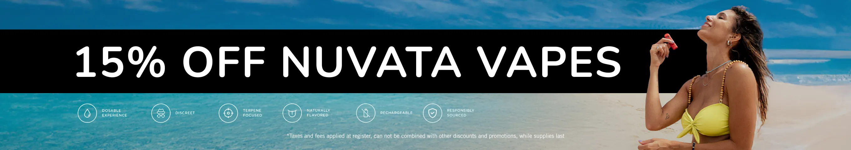 Cannabis Promo, Cannabis Sales, Cannabis Discounts, Cannabis on Sale, 15% Off Nuvata 1g Disposables