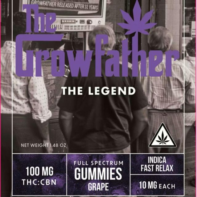 Fast Relax Grape THC:CBN Gummies The Growfather