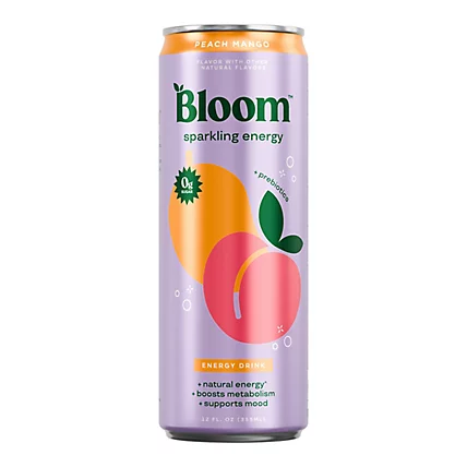 Bloom Peach Mango Energy Drink 12oz Blossom Flower