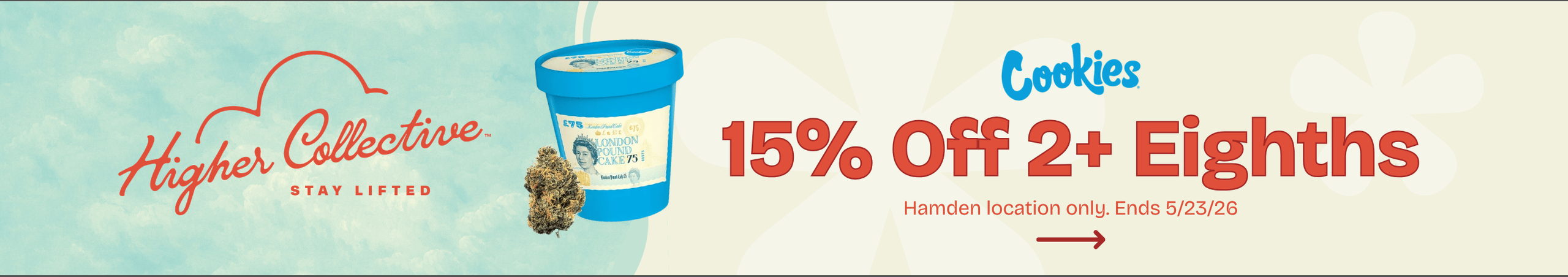 Cannabis Promo, Cannabis Sales, Cannabis Discounts, Cannabis on Sale, 15% Off Two 3.5g's Of Cookies Flower