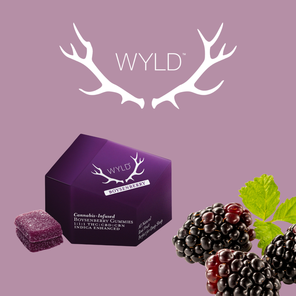 Wyld (Deep Sleep) Boysenberry - 1:1:1 THC:CBD:CBN - 10 Pack 100mg 10 PACK