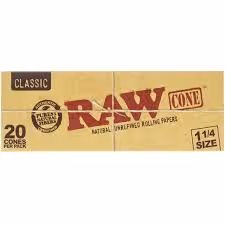 Classic 1 1/4 Cones - One Size - 20 Pack Raw