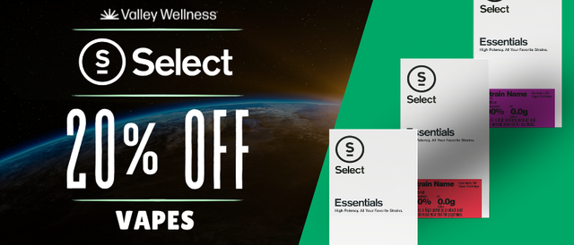 Discounts and Best Deals for cannabis products online | 20% Off Select Vapes!  | Valley Wellness Raritan | Raritan