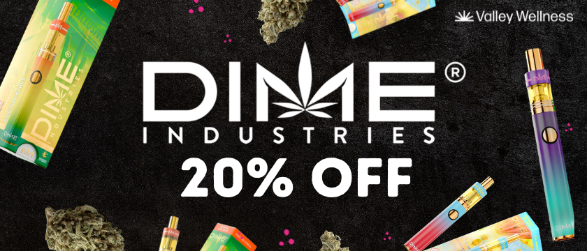 Discounts and Best Deals for cannabis products online | 20% Off Dime Vapes!  | Valley Wellness Raritan | Raritan