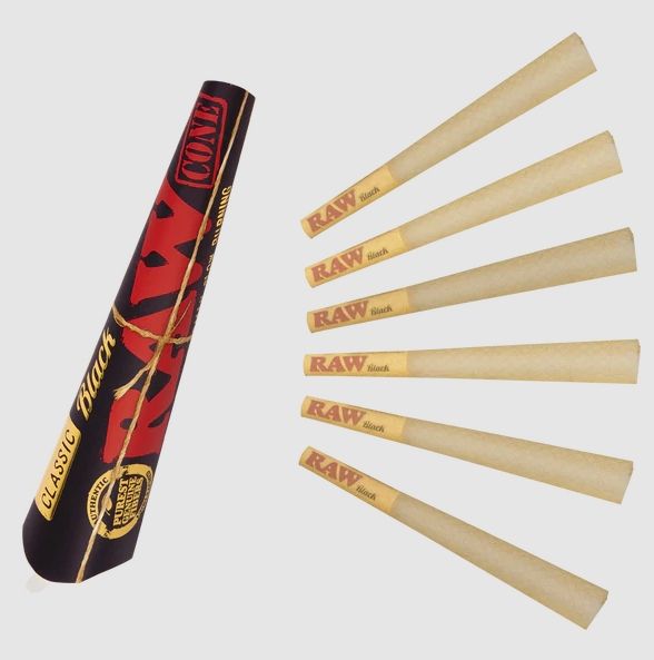 Cones Black King Size 6 Pack Raw