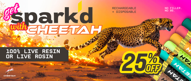 Cannabis Promo, Cannabis Sales, Cannabis Discounts, Cannabis on Sale, Cheetah Daily Deal 25%