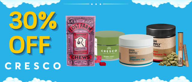 Cannabis Promo, Cannabis Sales, Cannabis Discounts, Cannabis on Sale, 30% Off Cresco Labs