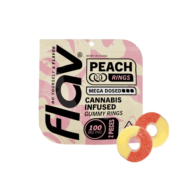 Peach 100mg Gummy Rings Flav