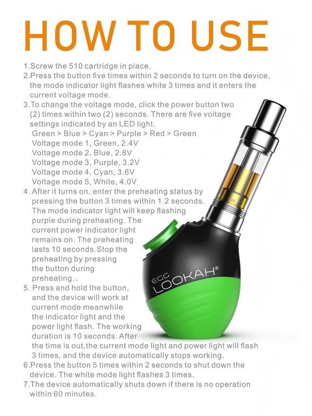 Egg Variable Voltage 510 Vape Lookah