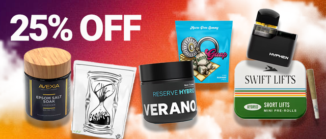 Cannabis Promo, Cannabis Sales, Cannabis Discounts, Cannabis on Sale, Verano Weekly 25%
