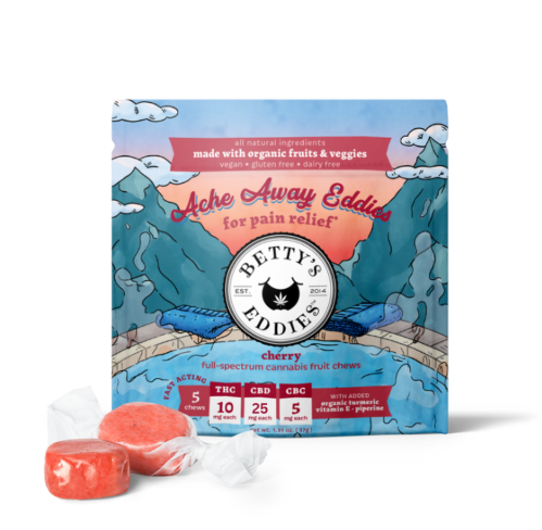 Ache Away Cherry Fruit Chews (THC:CBD:CBC) Betty'S Eddies