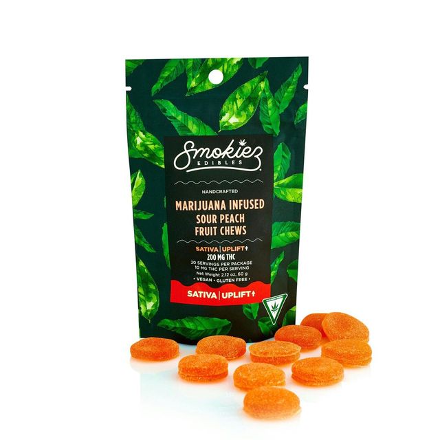 Sour Peach Fruit Chews Smokiez