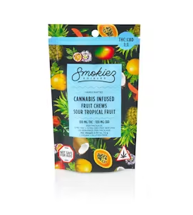 Sour Tropical Chews (THC:CBD) Smokiez