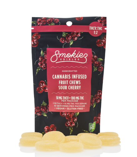 Sour Cherry Chews (THC:THCV) (2:1) Smokiez