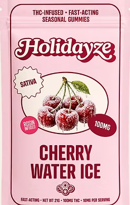 Cherry Water Ice Rosin Infused Gummies Holidayze