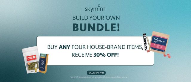 Cannabis Promo, Cannabis Sales, Cannabis Discounts, Cannabis on Sale, Build-a-Bundle: Buy Any 4 House Brand Items, Get 30% Off