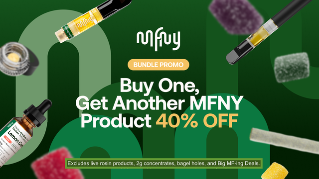 Cannabis Promo, Cannabis Sales, Cannabis Discounts, Cannabis on Sale, MFNY BOGO 40% Off