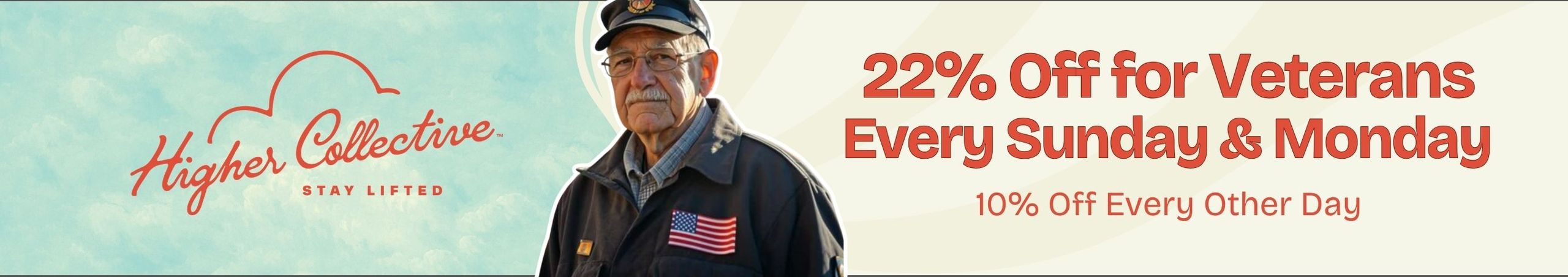Cannabis Promo, Cannabis Sales, Cannabis Discounts, Cannabis on Sale, 22% Veterans Sun - Mon